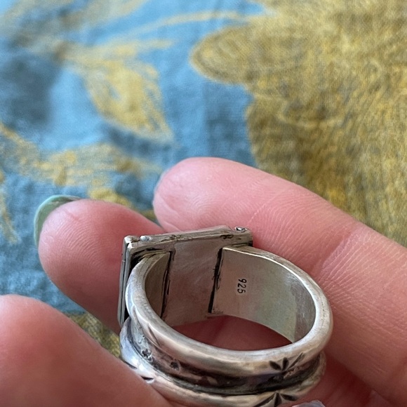 WORKMAN’S DAUGHTER HANDCRAFTED BLACK ONYX WIDE BAND MEN’S RING - Picture 6 of 7